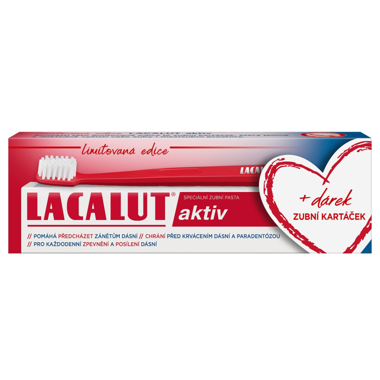 Lacalut Aktiv zubní pasta + zubní kartáček, 75 ml