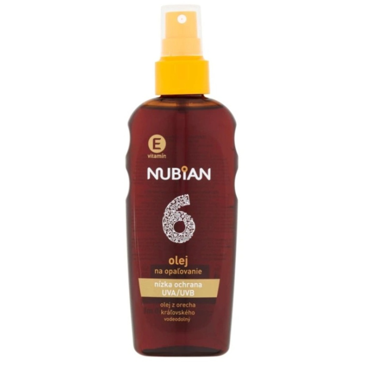 NUBIAN Olej na opalování SPF 6 s betakarotenem ve spreji, 200 ml