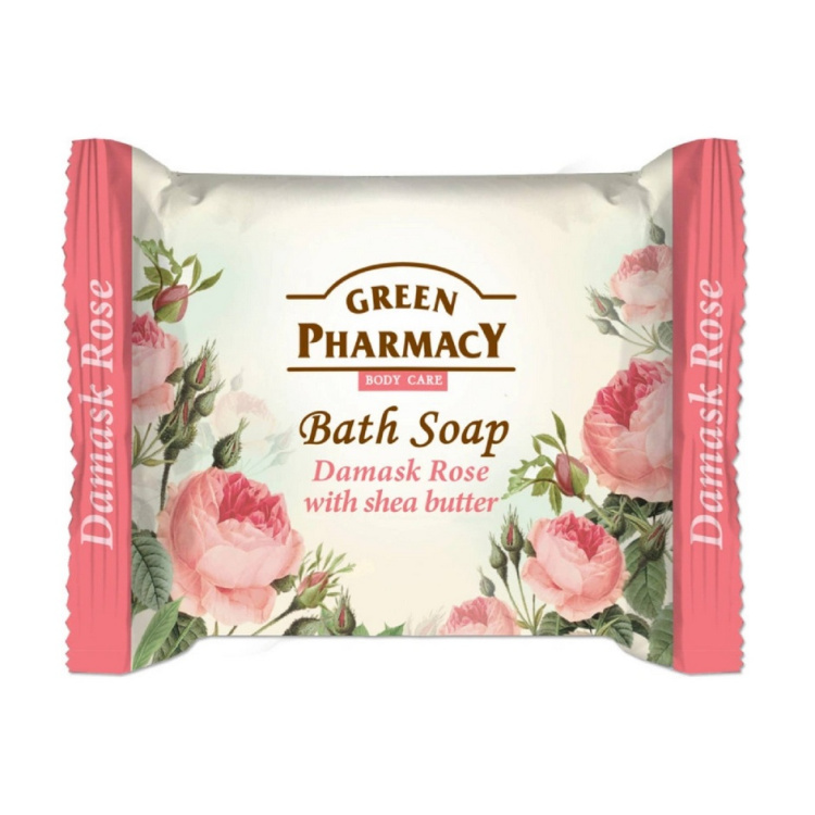 GREEN tuhé mýdlo Damašková růže &amp; bambucké máslo 100 g