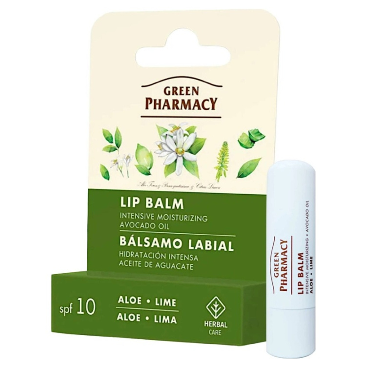 Green Pharmacy Aloe Vera a Limetka hydratační balzám na rty, 3,6 g
