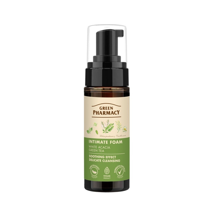 Green Pharmacy Pěna na intimní hygienu s akácií a čajem, 150 ml