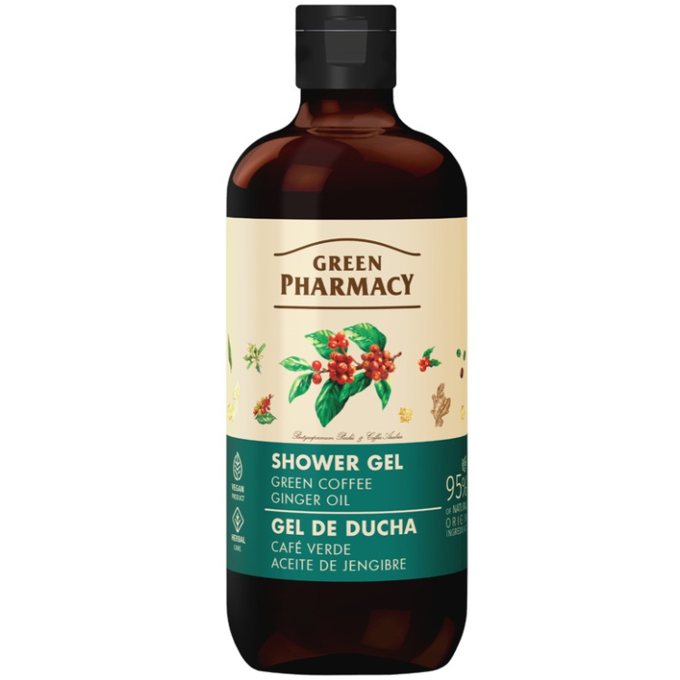 Green Pharmacy Sprchový gel Zelená káva a zázvorový olej 500 ml