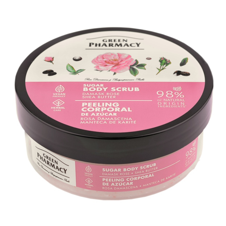 Green Pharmacy Tělový peeling Damašská růže a bambucké máslo 200 ml