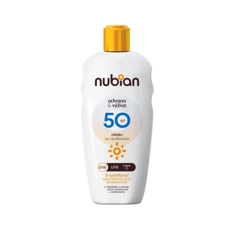 NUBIAN Mléko na opalování SPF 50 Ochrana a výživa 200ml