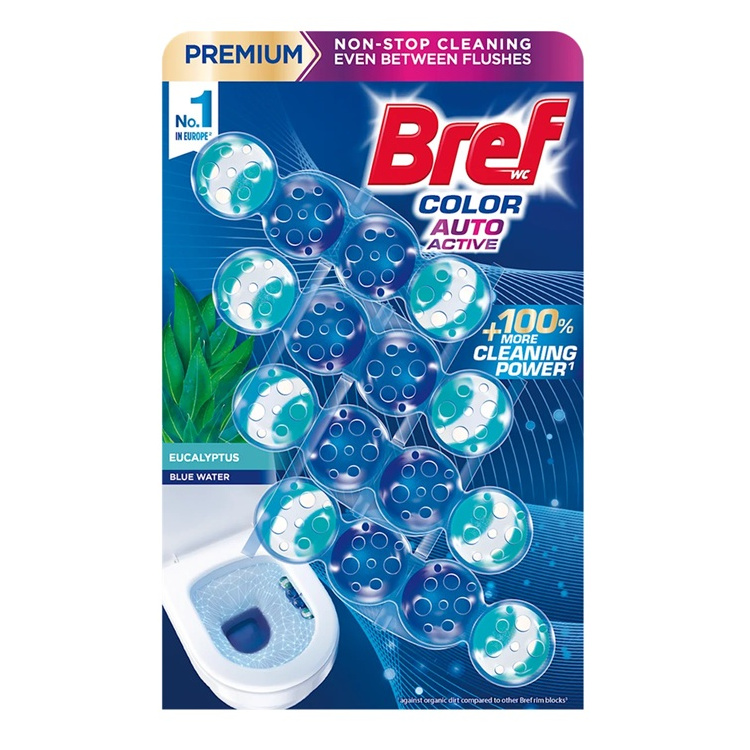 Bref WC blok Color Auto Aktiv Eukalyptus 4 x 50 g