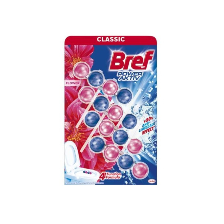 Bref WC blok Power Aktiv Flower 4 x 50 g