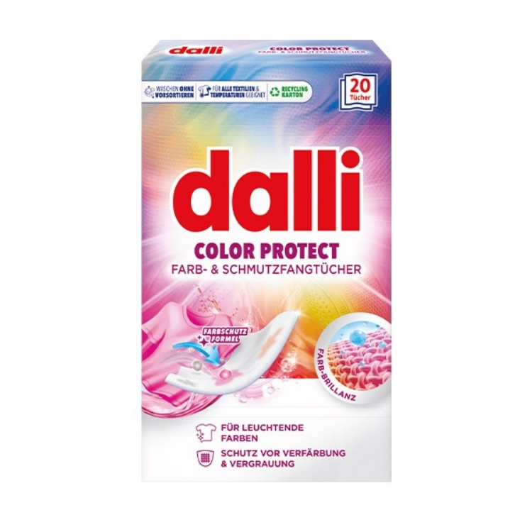 Dalli Color Protect prací ubrousky proti zabarvení prádla 20 kusů