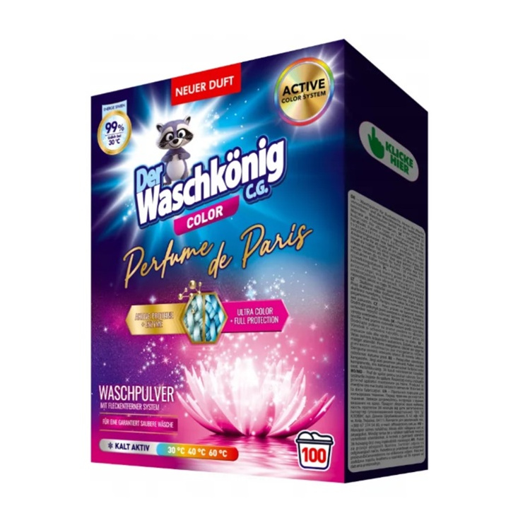Waschkönig Color Parfume de Paris prací prášek box 100 dávek, 6 kg