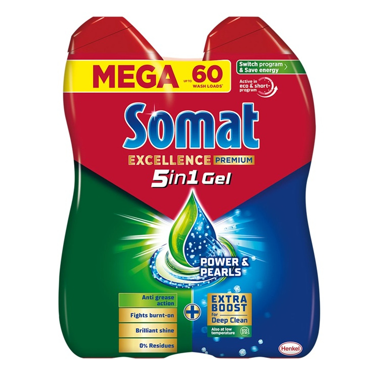 Somat Excellence Premium 5v1 gel do myčky duo 2 x 540 ml