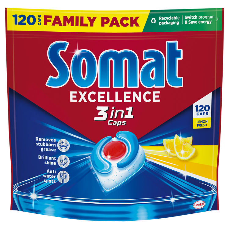 Somat tablety do myčky 3 in 1 Extra Lemon 120 ks