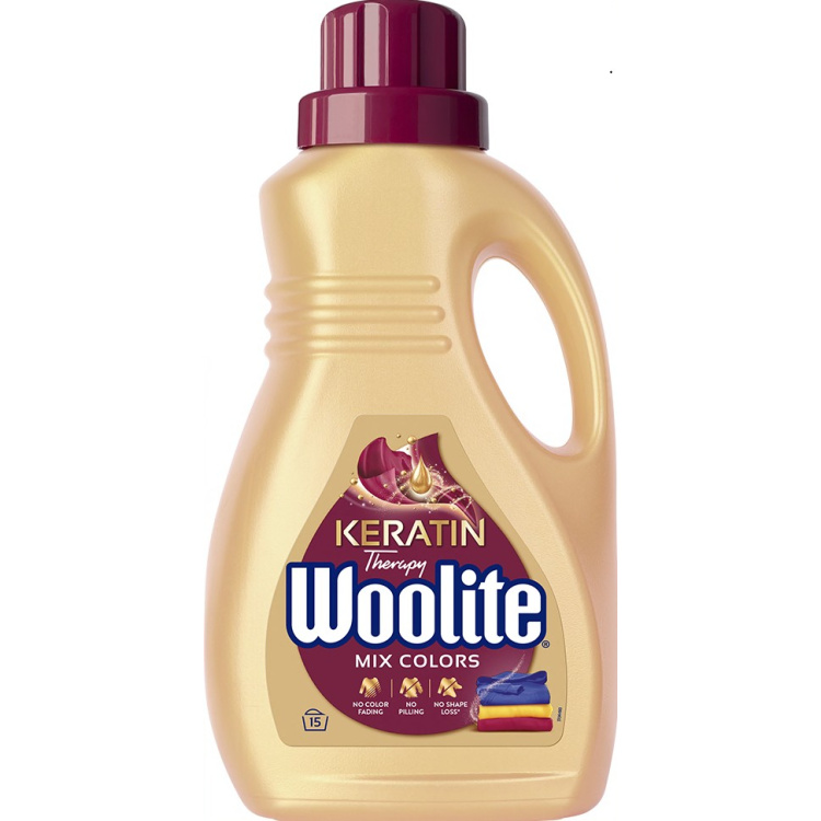 Woolite Keratin Therapy prací gel na barevné prádlo 15 dávek, 0,9L