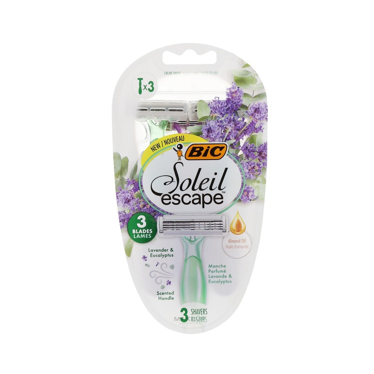 BIC Soleil Escape Lavender &amp; Eucalyptus, dámská jednorázová holítka, 3 ks