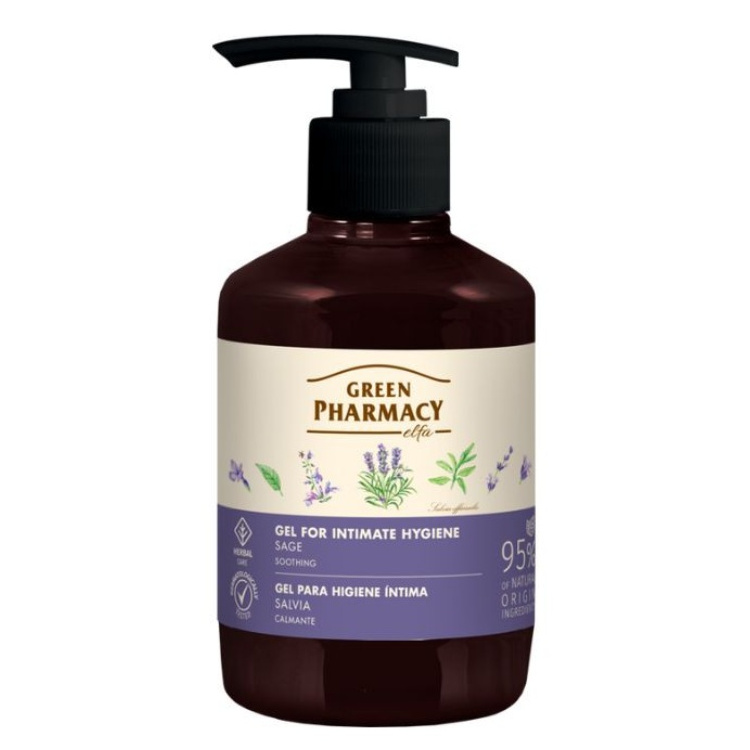 Green Pharmacy intimní gel se šalvějí a alantoinem s pumpičkou 370 ml