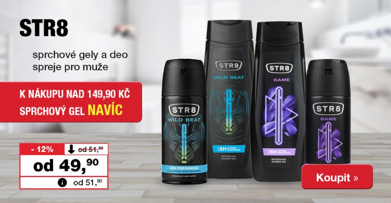 STR8&nbsp;sprchové gely a deo pro muže.