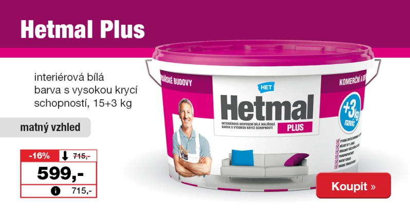 Hetmal Plus&nbsp;interiérová bílá barva.