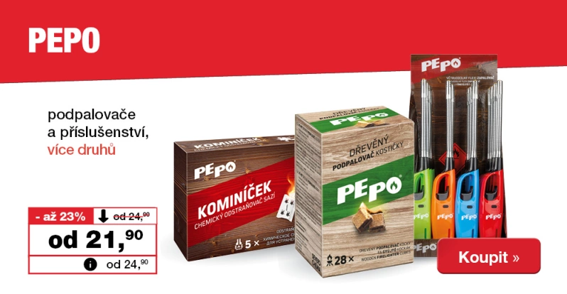 PEPO sortiment,&nbsp;podpalovače a příslušenství.