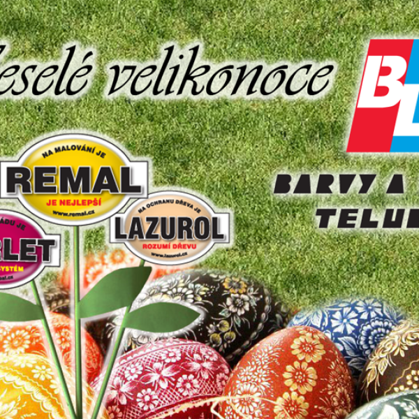 Společnost BARVY A LAKY TELURIA, s.r.o. přeje svým zákazníkům a obchodním partnerům barevné Velikonoce plné jarní pohody a dobré nálady.