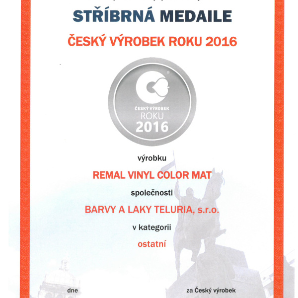 Vyhráli jsme stříbrnou medaili v anketě Český výrobek roku 2016