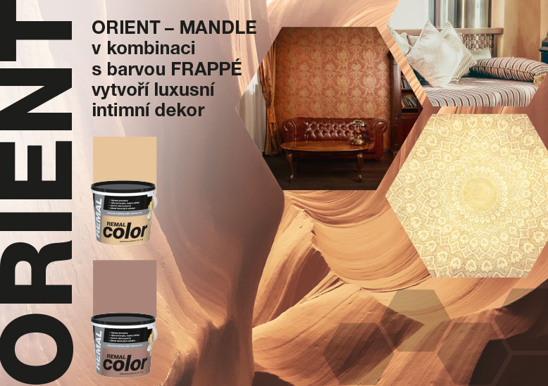 ORIENT – MANDLE v&nbsp;kombinaci s&nbsp;barvou FRAPPÉ vytvoří luxusní intimní dekor