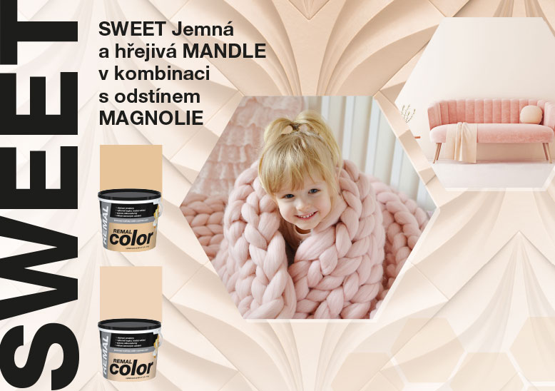 SWEET Jemná a&nbsp;hřejivá MANDLE v&nbsp;kombinaci s&nbsp;odstínem MAGNOLIE