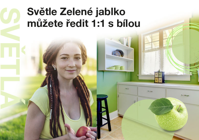 Světle Zelené jablko můžete ředit 1:1 s bílou